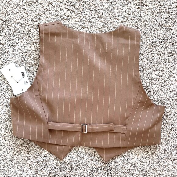 NWT Commense Vest - Mens Style - Crop -Pinstripe Button Down Vest - Size Large - Picture 7 of 10